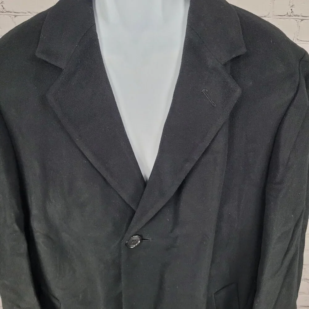 Joseph & Lyman Black 100% Cashmere Classic Buttoned Over Coat Size Large L